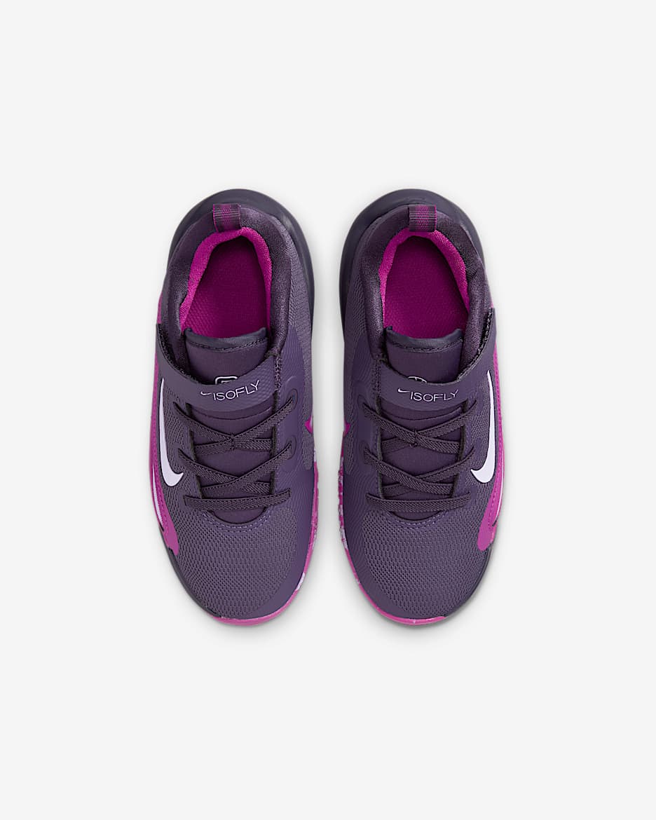 Nike IsoFly Little Kids' Shoes - Dark Raisin/Hot Fuchsia/Hydrangeas