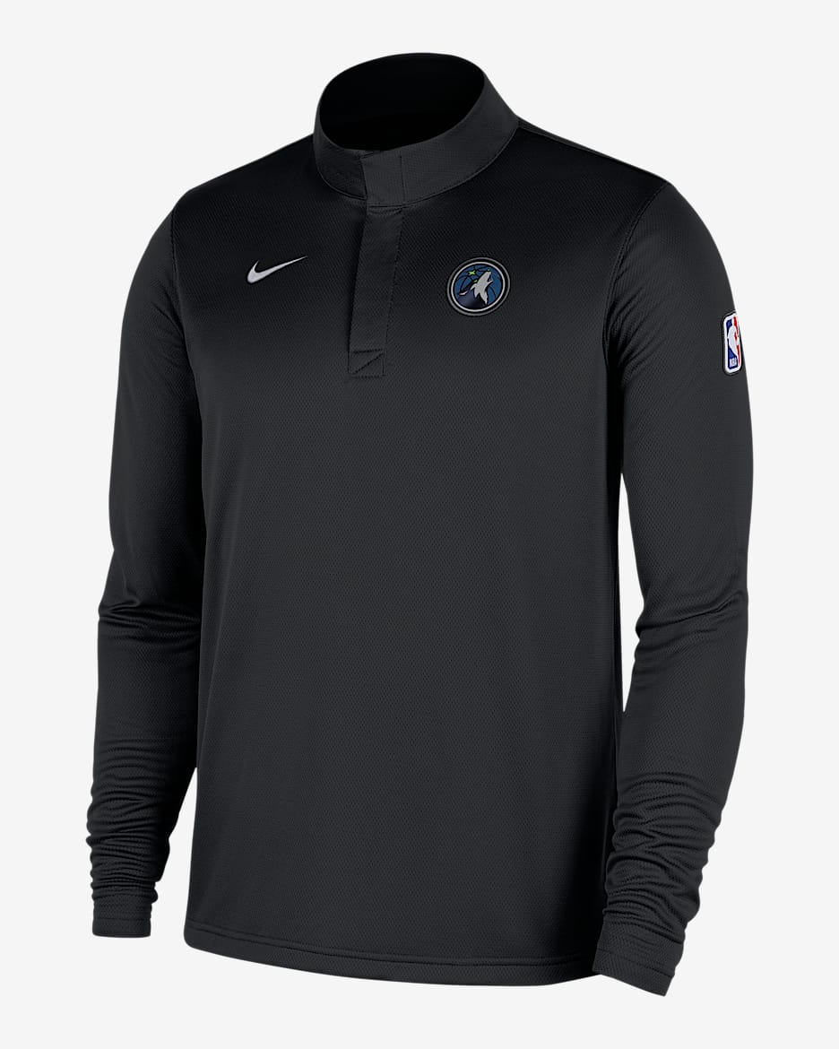 Minnesota Timberwolves Men's Nike Dri-FIT NBA 1/4-Zip Long-Sleeve Top - Black/White