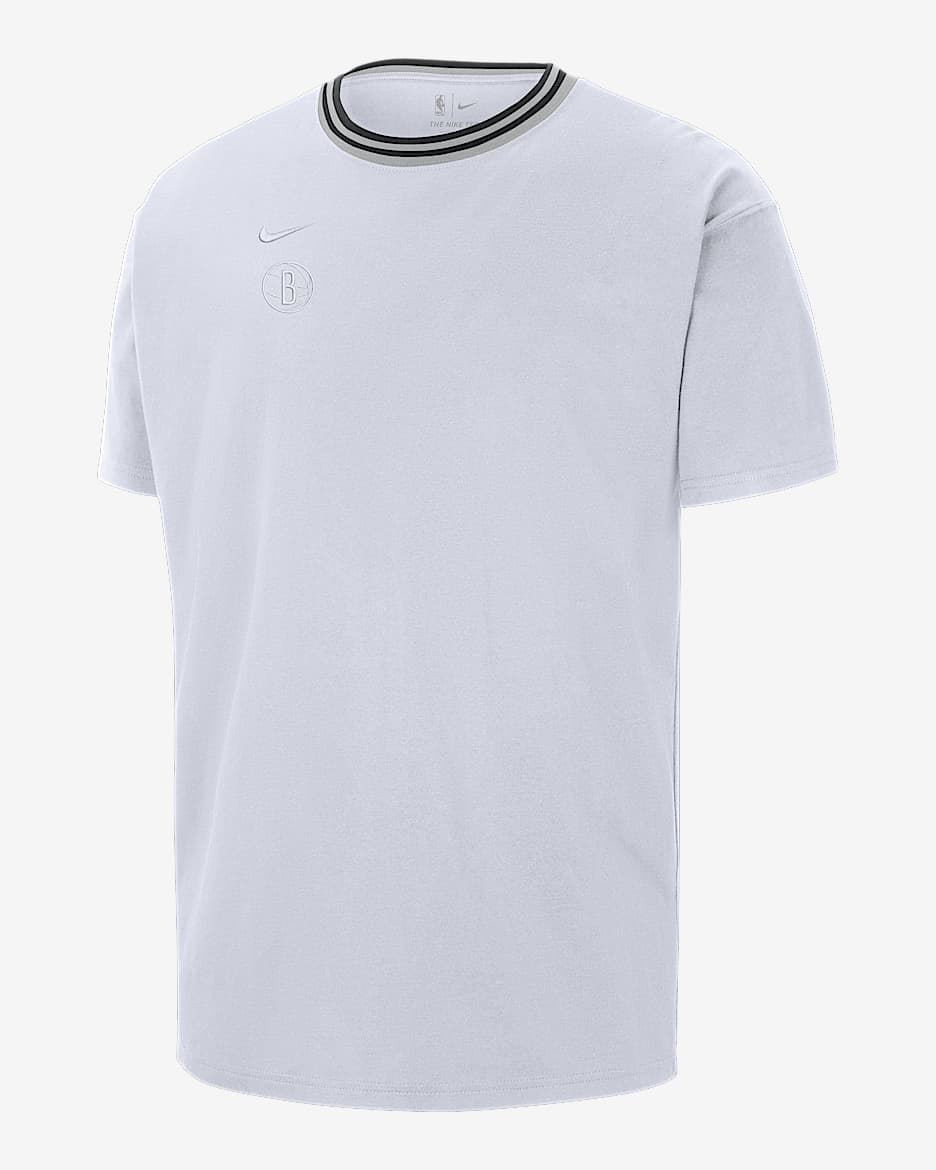 Playera Nike de la NBA Max90 para hombre Brooklyn Nets Courtside City Edition Premium - Blanco