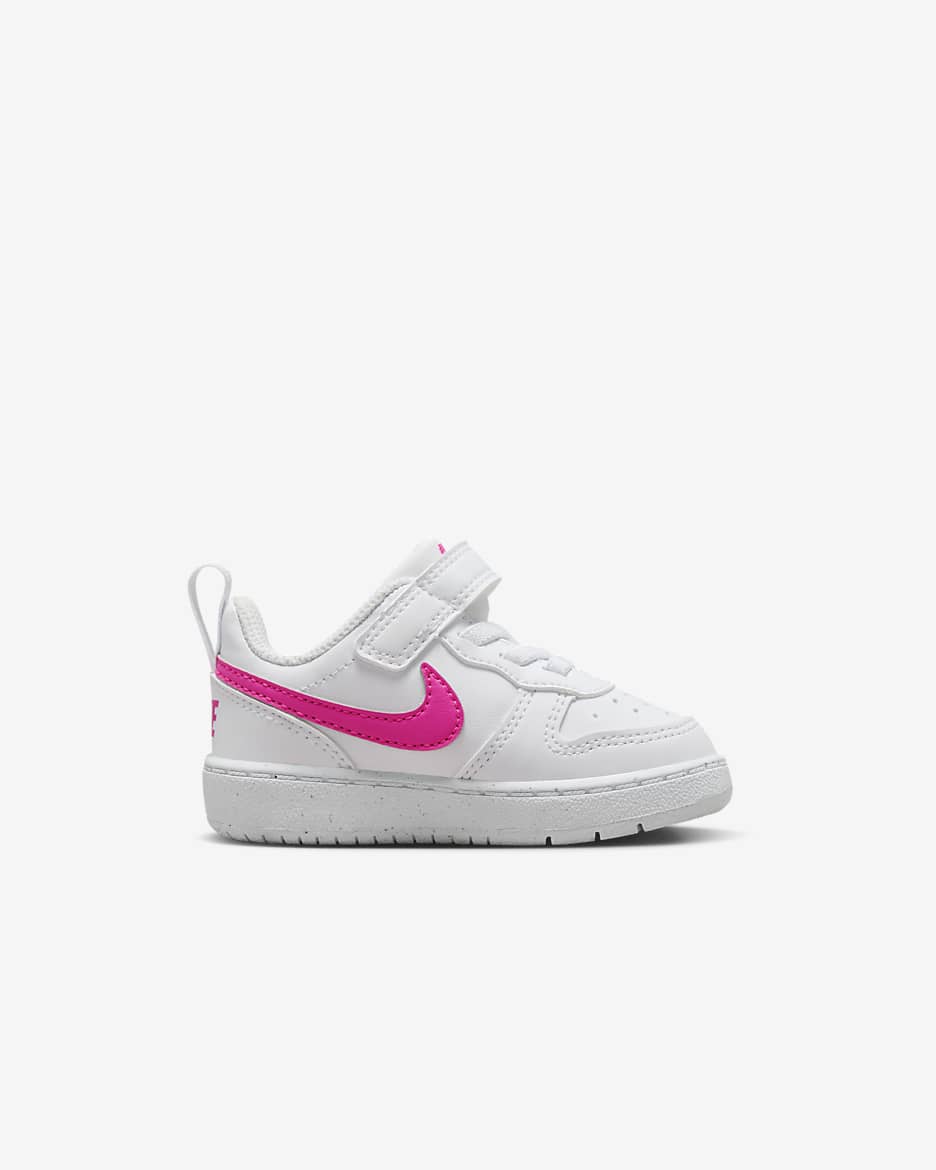 Nike Court Borough Low Recraft Baby/Toddler Shoes - White/Laser Fuchsia