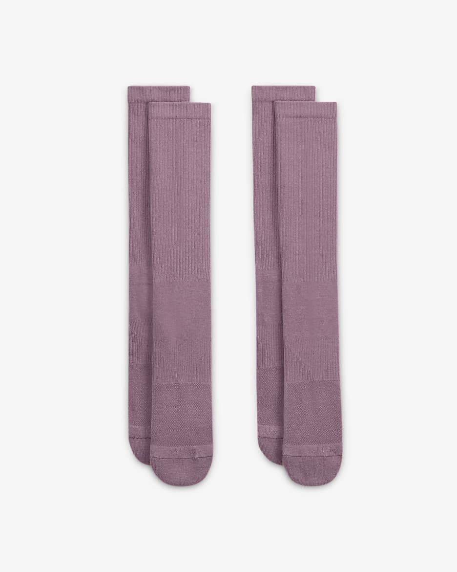 Nike Everyday Cushioned Crew Socks (2 Pairs) - Plum Dust/Plum Dust