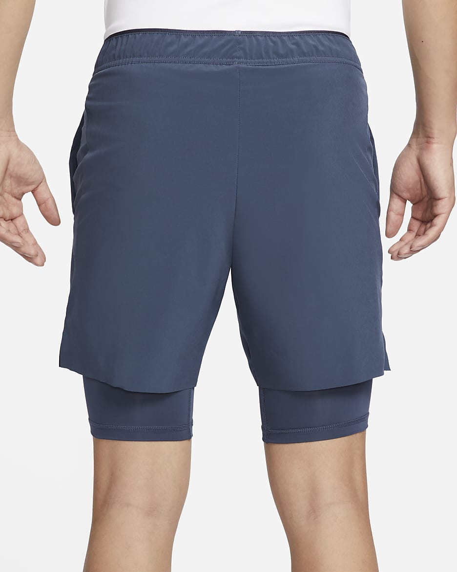 NikeCourt Slam Men's Dri-FIT Tennis Shorts - Thunder Blue/Ashen Slate/White