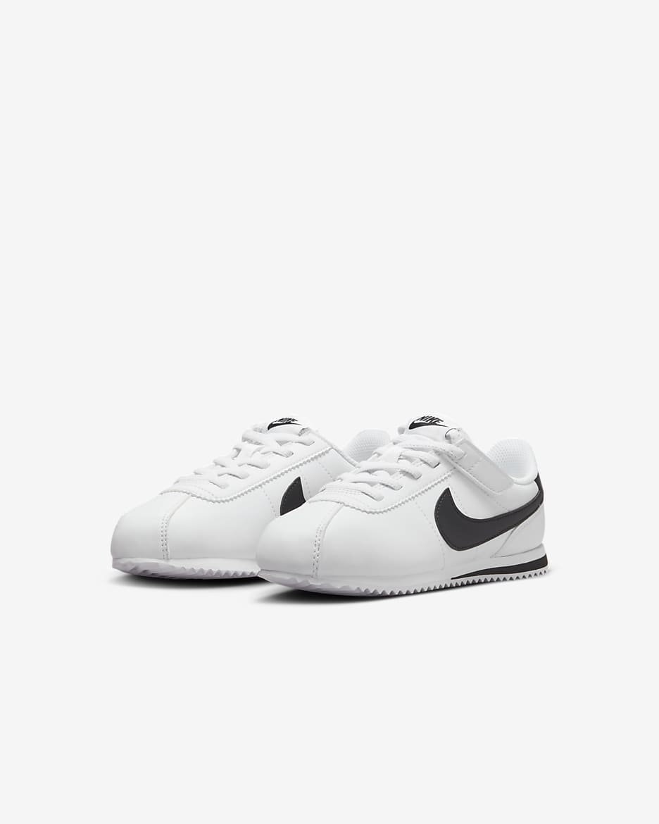 Nike Cortez EasyOn Younger Kids' Shoes - White/Black