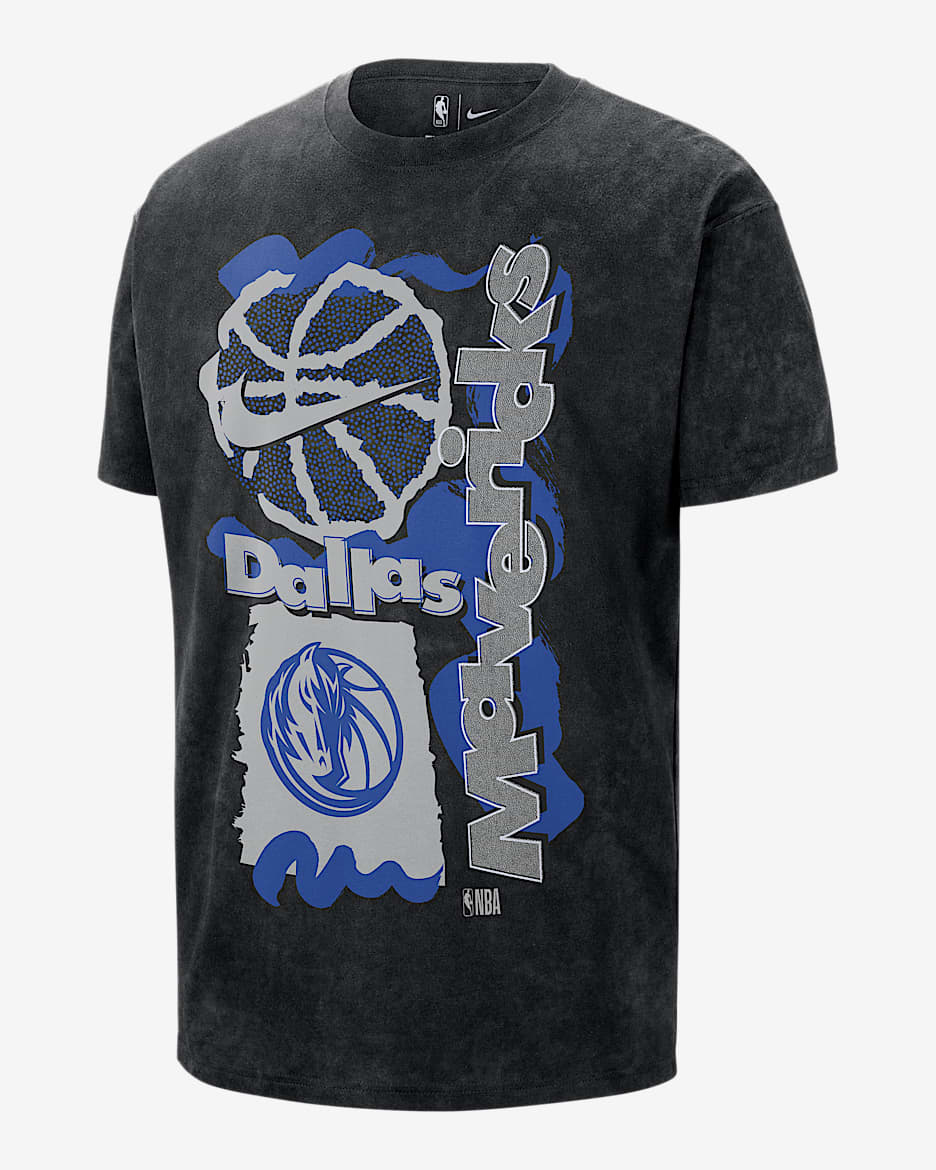 Dallas Mavericks Courtside Men's Nike NBA Max90 T-Shirt - Black/Black