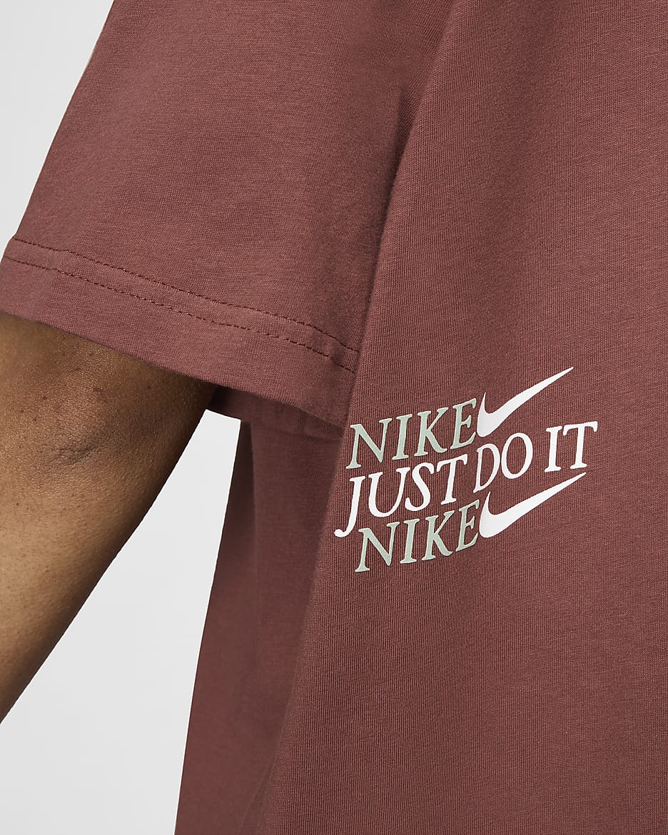 Nike Sportswear Women's Crew-Neck T-Shirt - Red Sepia/Jade Horizon