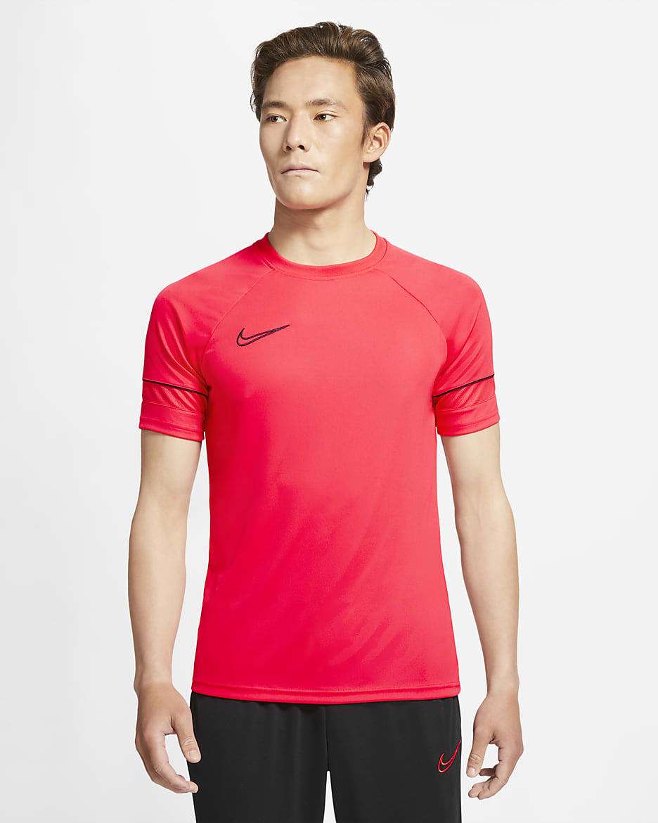 ナイキ Dri-FIT アカデミー メンズ ショートスリーブ サッカートップ - サイレンレッド/ブラック/サイレンレッド/ブラック