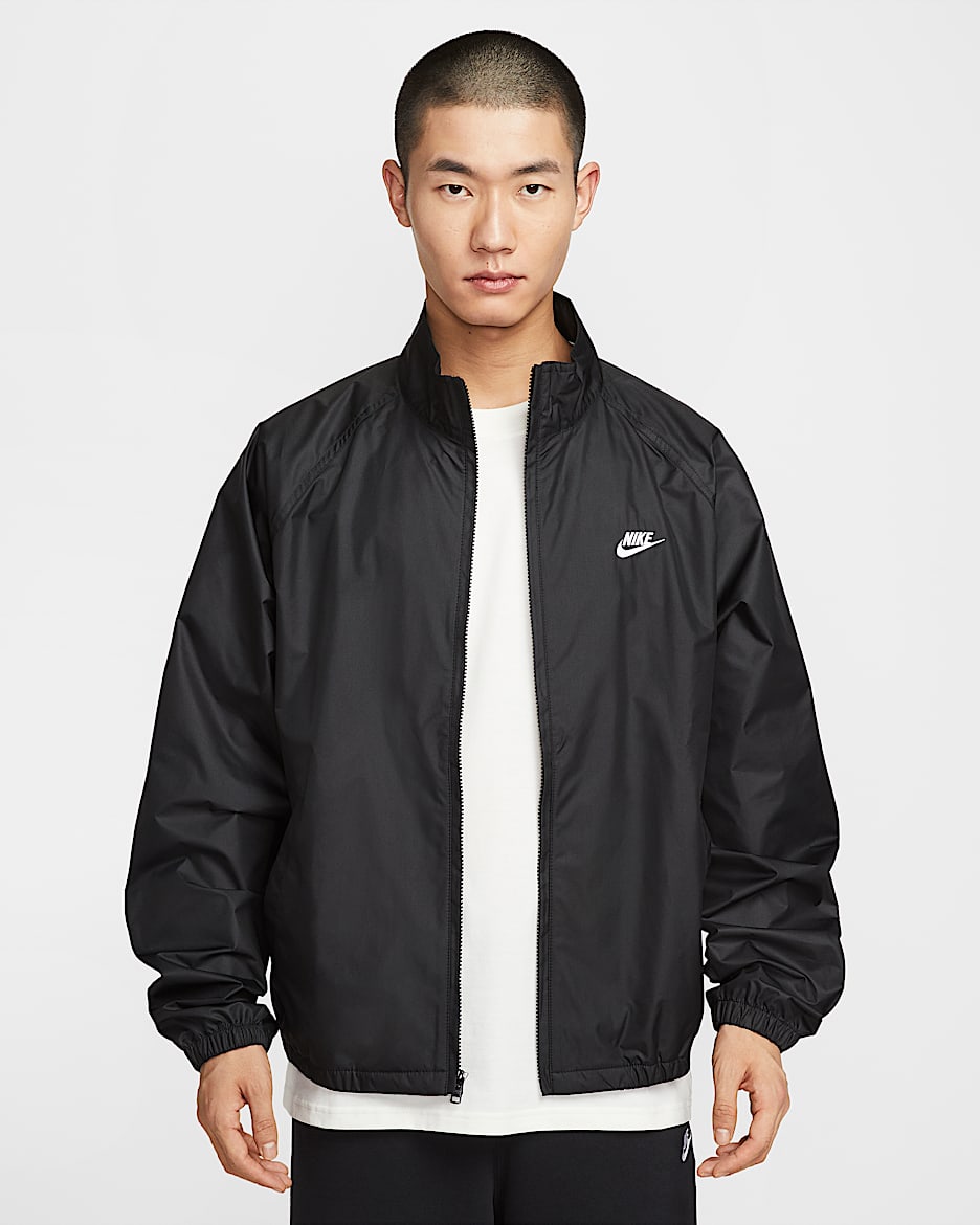 เสื้อแจ็คเก็ตซิปยาว Roscoe ผู้ชาย Nike Sportswear Club - ดำ/ขาว