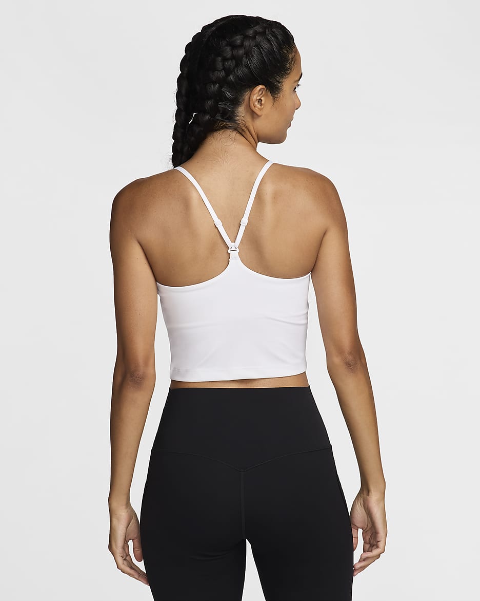 Nike Indy Women's Light-Support Padded Sports Bra Tank - White/Black