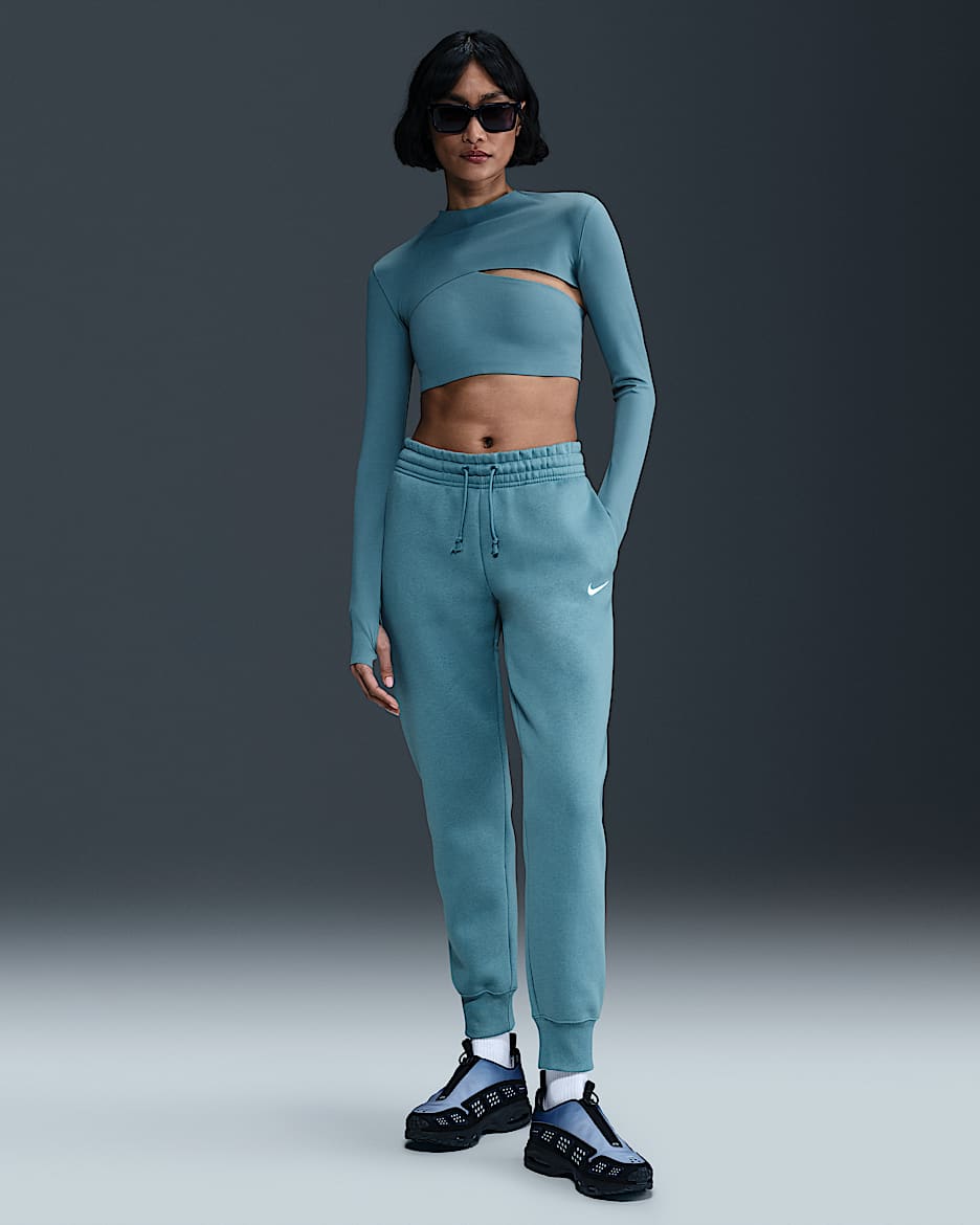 Nike Sportswear Phoenix Fleece Women's Mid-Rise Sweatpants - Smokey Blue/Sail