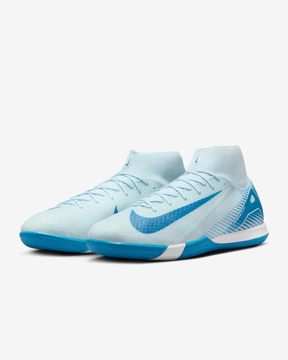 Fotbollssko för inomhusplan Nike Mercurial Superfly 10 Academy med högt skaft - Glacier Blue/Blue Orbit