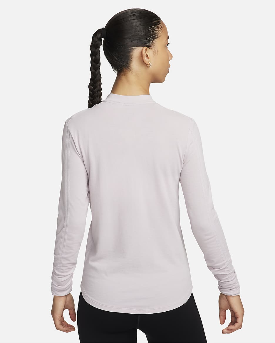 Nike Swift Women's Dri-FIT Mock-Neck Long-Sleeve Running Top - Platinum Violet