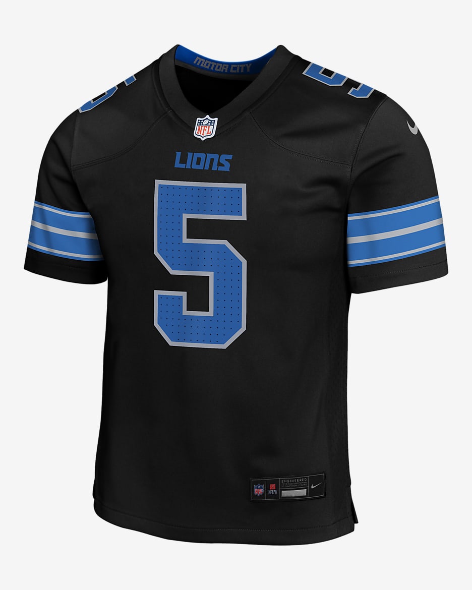 David Montgomery Detroit Lions Big Kids' Nike NFL Game Jersey - Black