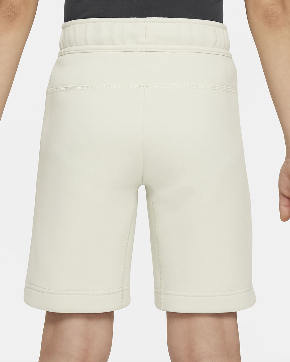 Nike Tech Fleece shorts til store barn (gutt) - Sea Glass/Svart/Svart