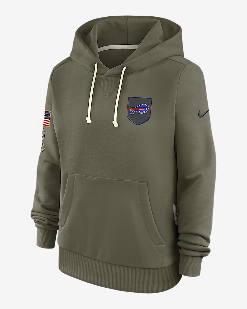 Buffalo Bills Salute to Service Sideline Women's Nike Dri-FIT NFL Pullover Hoodie - Olive
