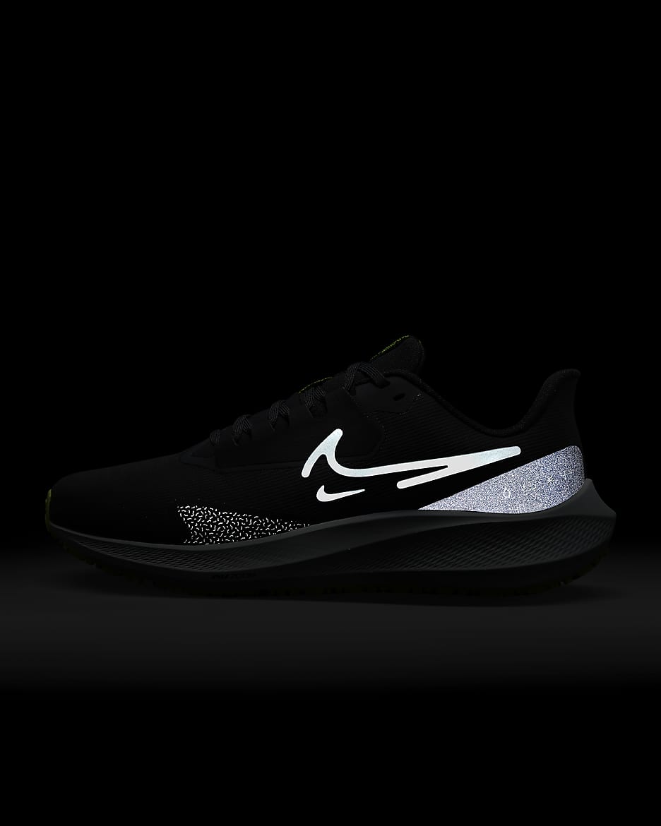 Nike Pegasus 39 Shield Women's Weatherised Road Running Shoes - Black/Dark Smoke Grey/Volt/White