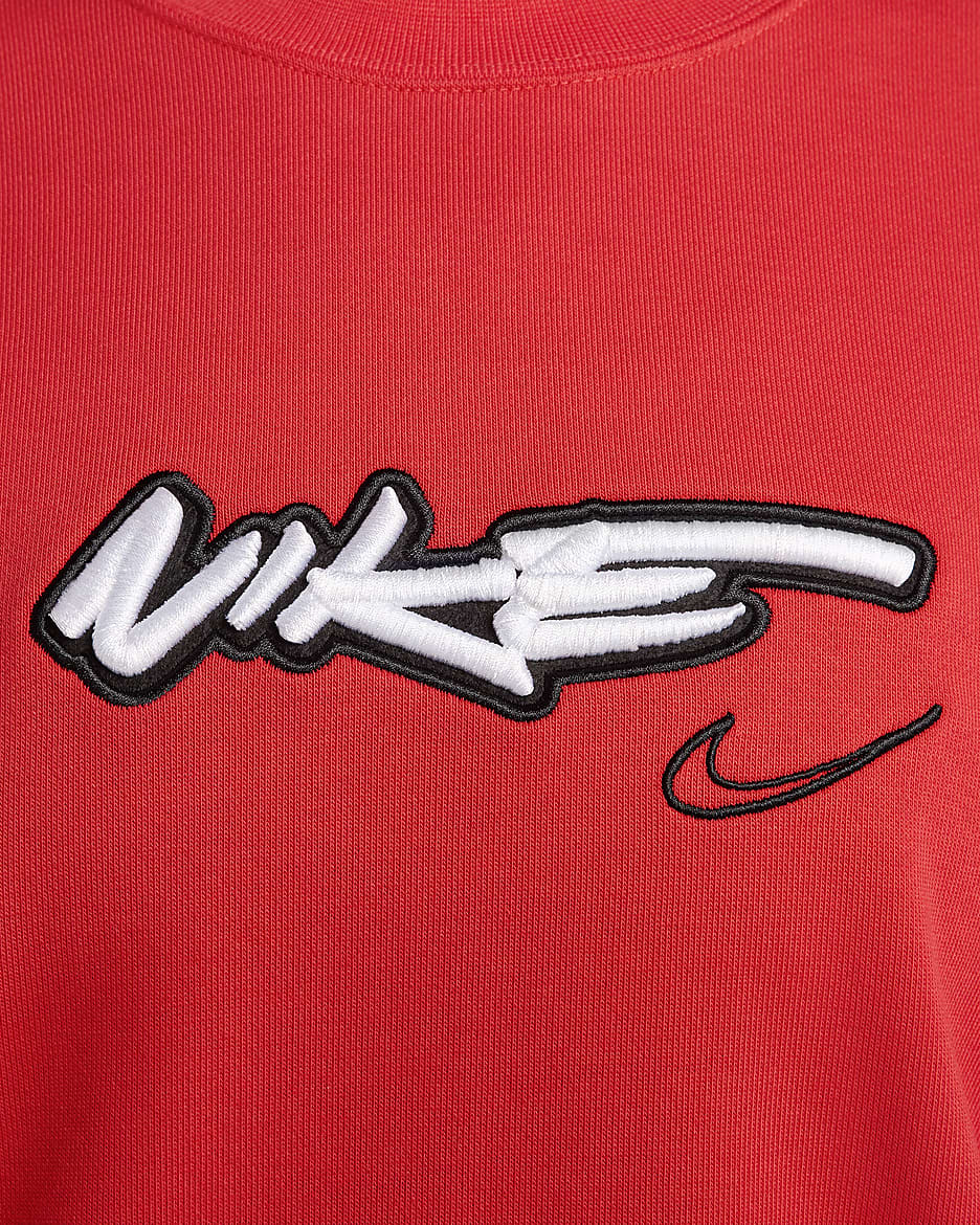 Damska bluza o luźnym kroju z dzianiny dresowej Nike Sportswear Breaking - Light Crimson