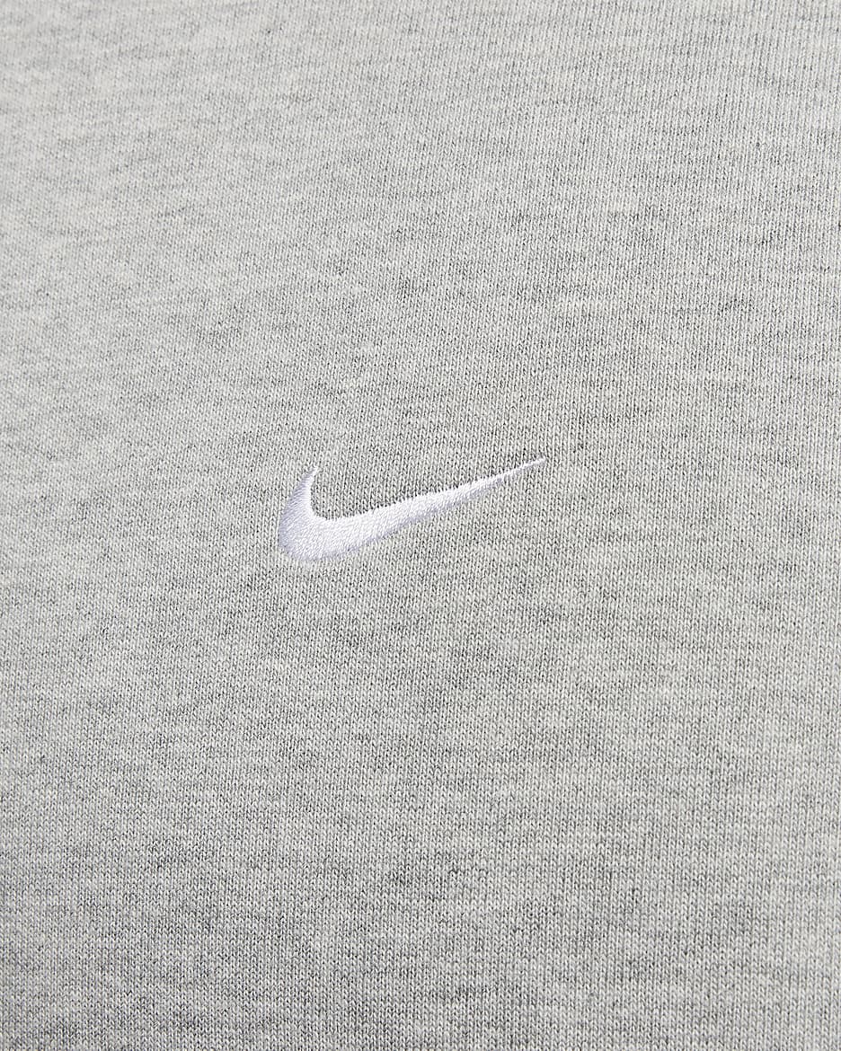 Nike Solo Swoosh Men's Short-Sleeve French Terry Top - Dark Grey Heather/White