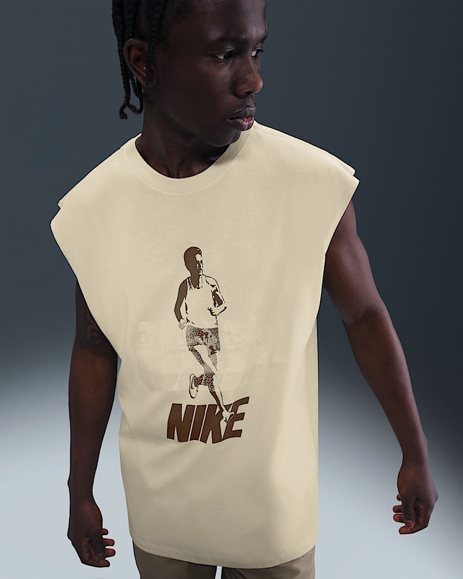 Nike Men's Sleeveless Running T-Shirt - Coconut Milk