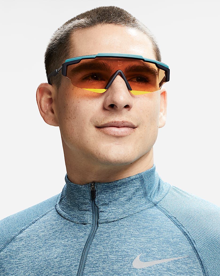 Okulary przeciwsłoneczne Nike Marquee Edge - Mineral Teal/Pomarańczowy/Pomarańczowy