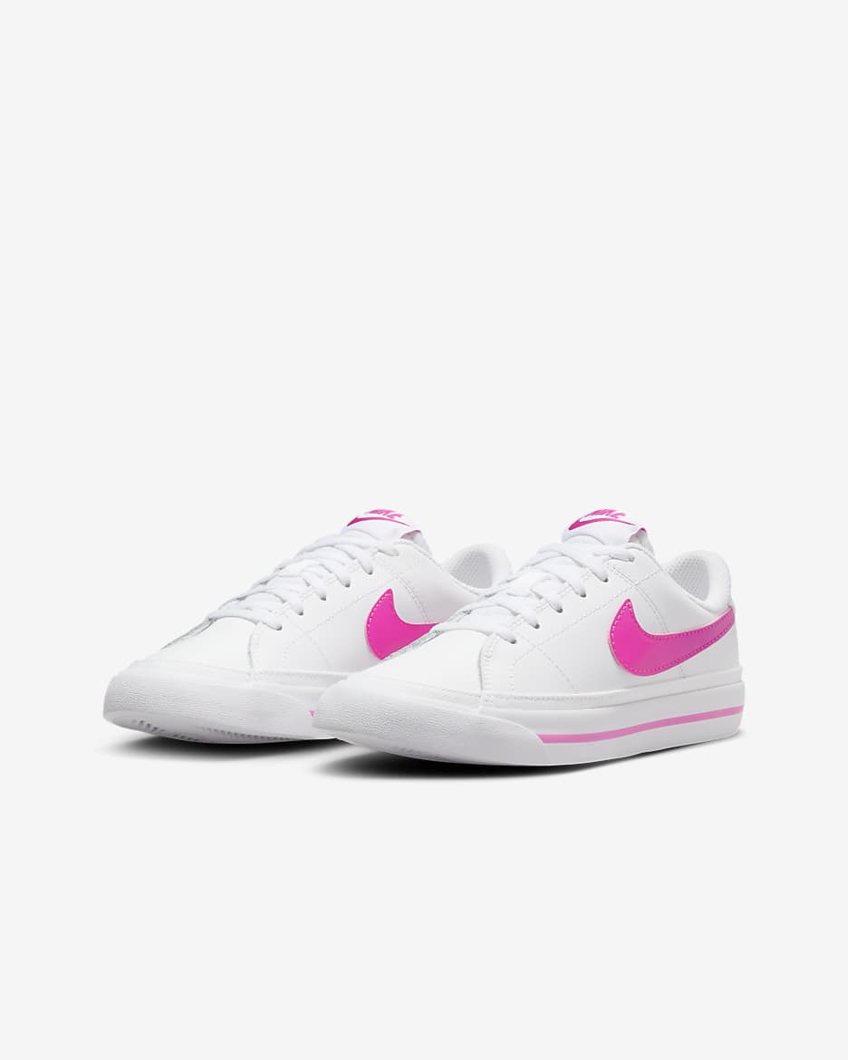 NikeCourt Legacy Older Kids' Shoes - White/Laser Fuchsia