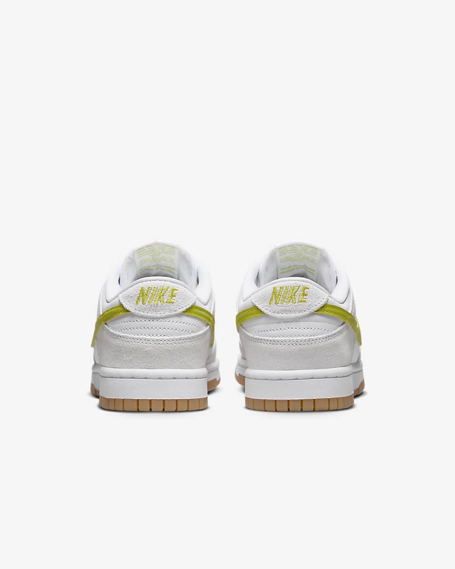 Tenis para mujer Nike Dunk Low - Blanco/Amarillo goma/Cactus brillante