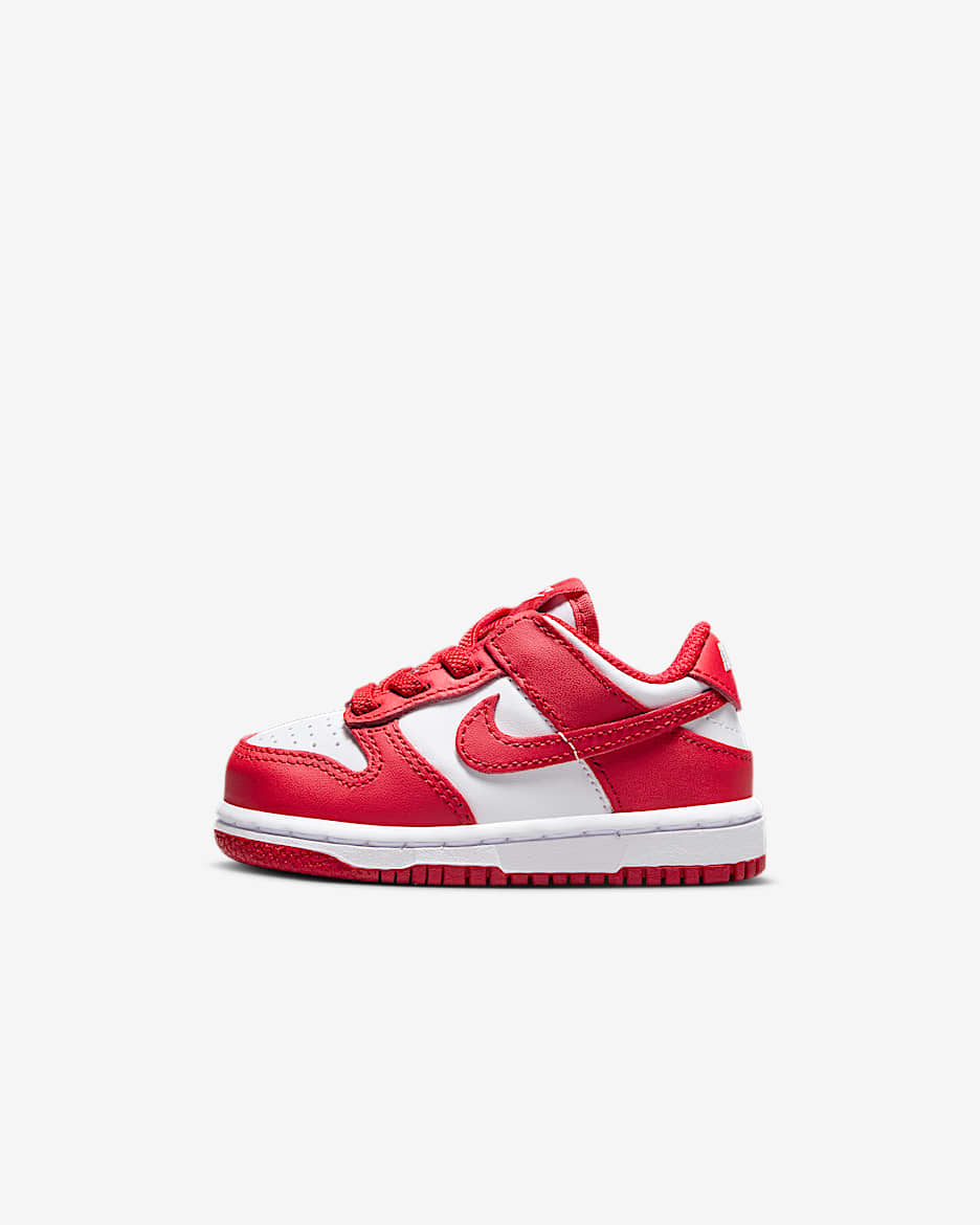 Nike Dunk Low Baby/Toddler Shoes - White/White/University Red