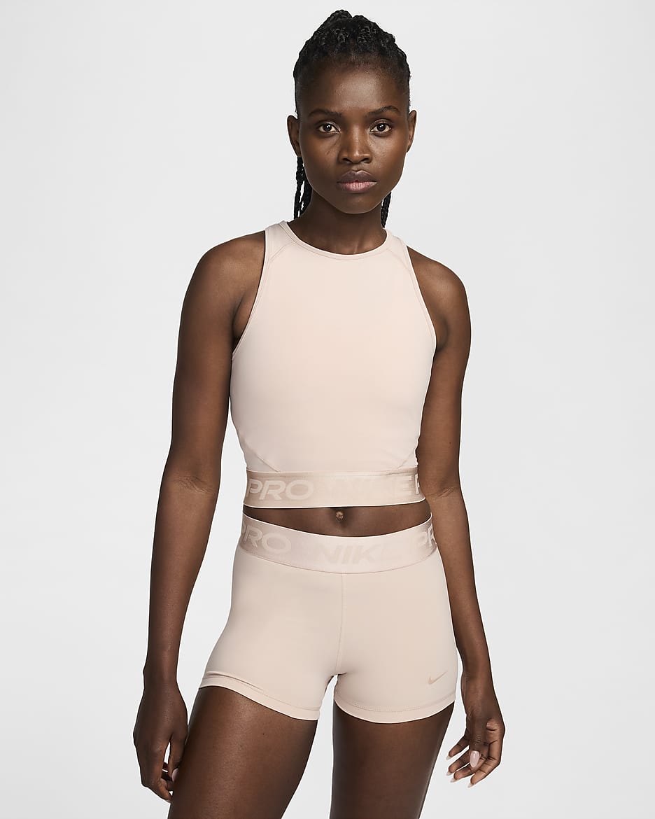 Nike Pro Dri-FIT Crop Top für Damen - Particle Beige