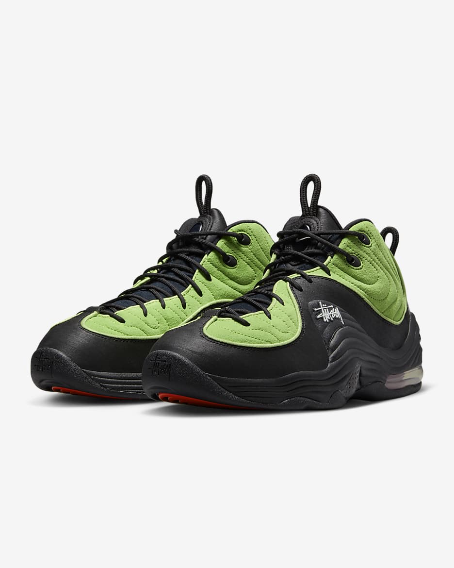 Nike Air Penny 2 x Stüssy-sko til mænd - Vivid Green/sort/sort