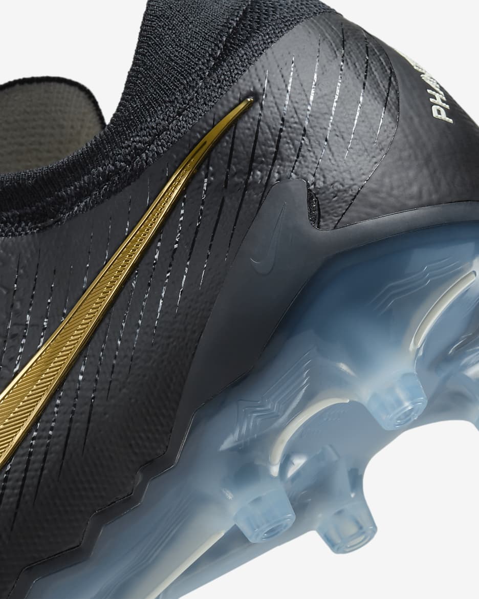 Chuteiras de futebol de perfil baixo AG Nike Phantom GX 2 Elite - Branco/Dourado Coin metalizado/Preto