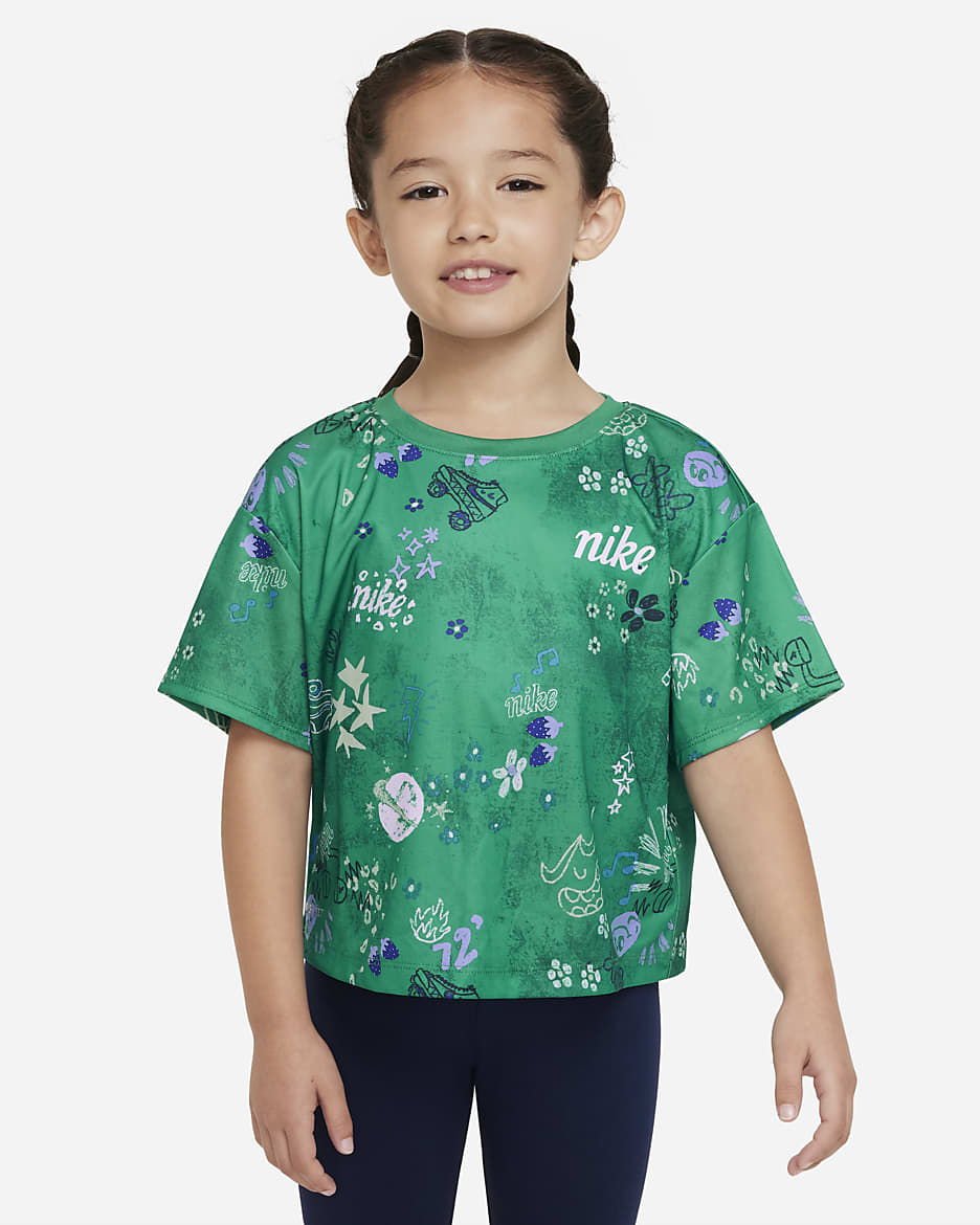 Nike Icon Clash Boxy Tee Little Kids' Tee - Stadium Green