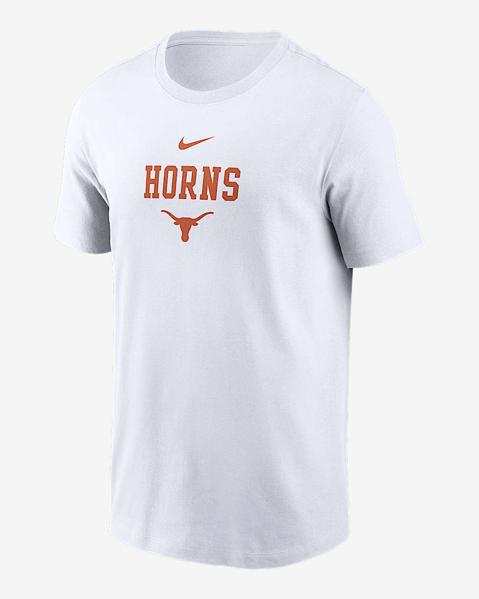 Texas 2-Hit Stacked Men's Nike College T-Shirt - White