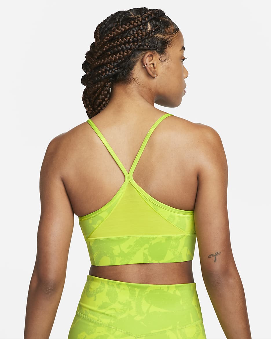 Nike Indy Icon Clash Women's Light-Support Padded Printed Sports Bra - Atomic Green/Atomic Green/Atmosphere