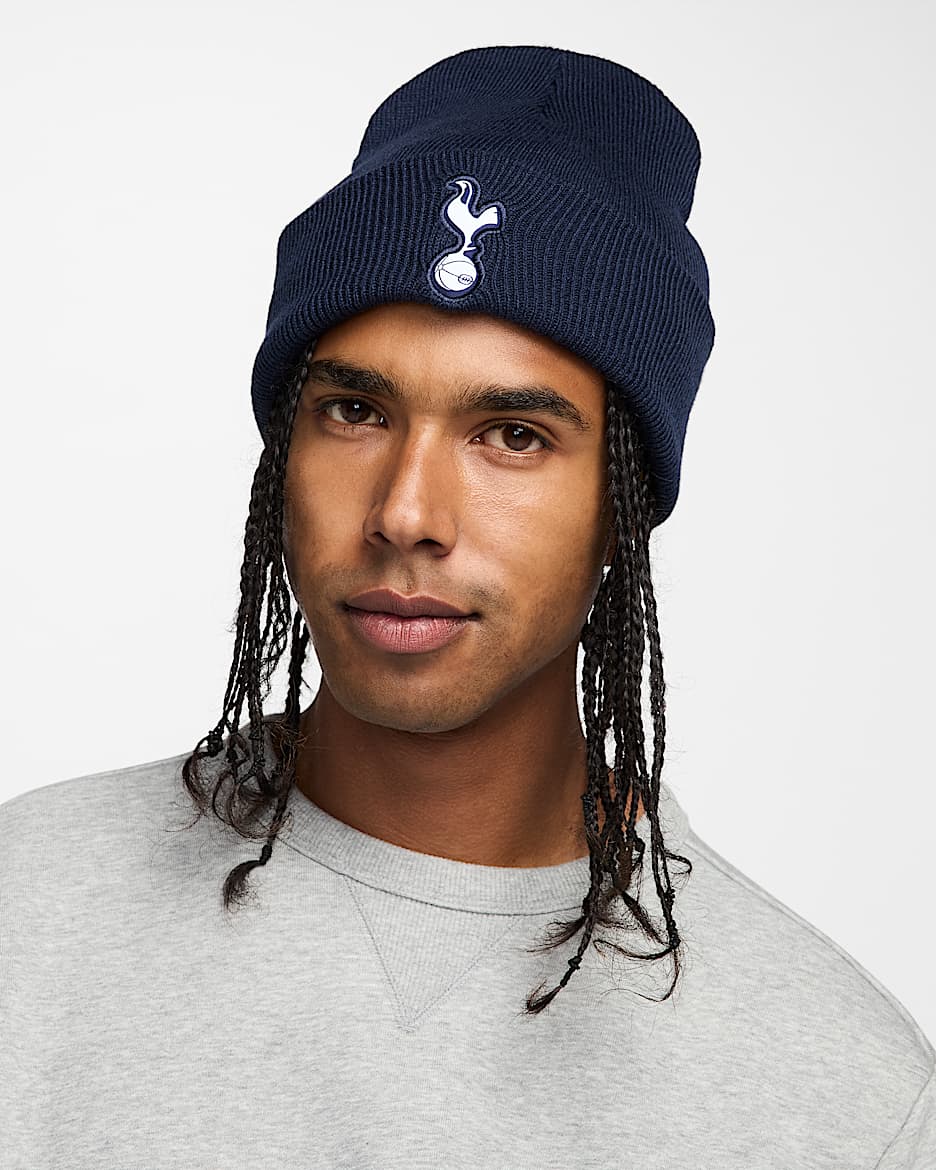 Tottenham Hotspur Peak Beanie - Obsidian/White