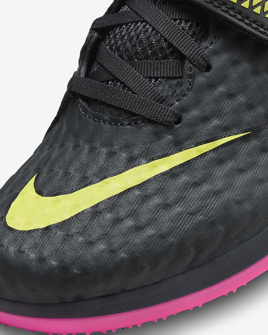 Friidrottssko med spikar för hopp Nike High Jump Elite - Anthracite/Svart/Light Lemon Twist/Fierce Pink