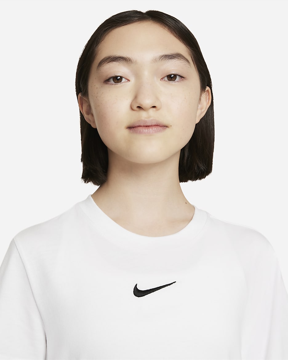 Nike Sportswear T-Shirt für ältere Kinder (Mädchen) - Weiß/Schwarz