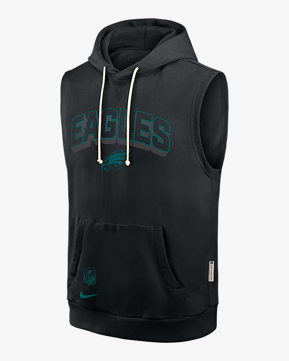 Philadelphia Eagles Sideline Men's Nike Dri-FIT NFL Sleeveless Pullover Hoodie - Black