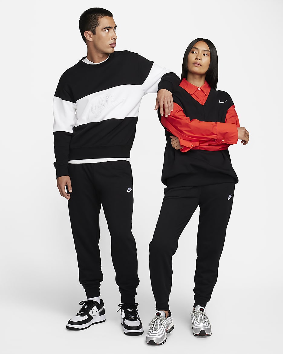 Nike Sportswear Club Fleece Women's Mid-Rise Joggers - Black/White