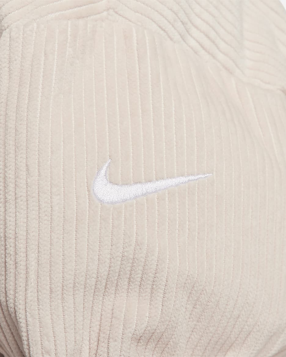 Nike Sportswear Essential Chaqueta acolchada de pana con ajuste oversize Therma-FIT - Mujer - Light Orewood Brown/Blanco