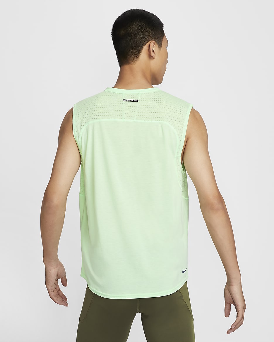 Nike Trail Solar Chase Men's Dri-FIT Sleeveless Running Top - Vapour Green/Neutral Olive/Black