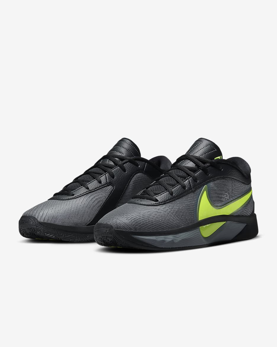 Giannis Freak 6 Basketball Shoes - Black/Cool Grey/Stadium Green/Volt