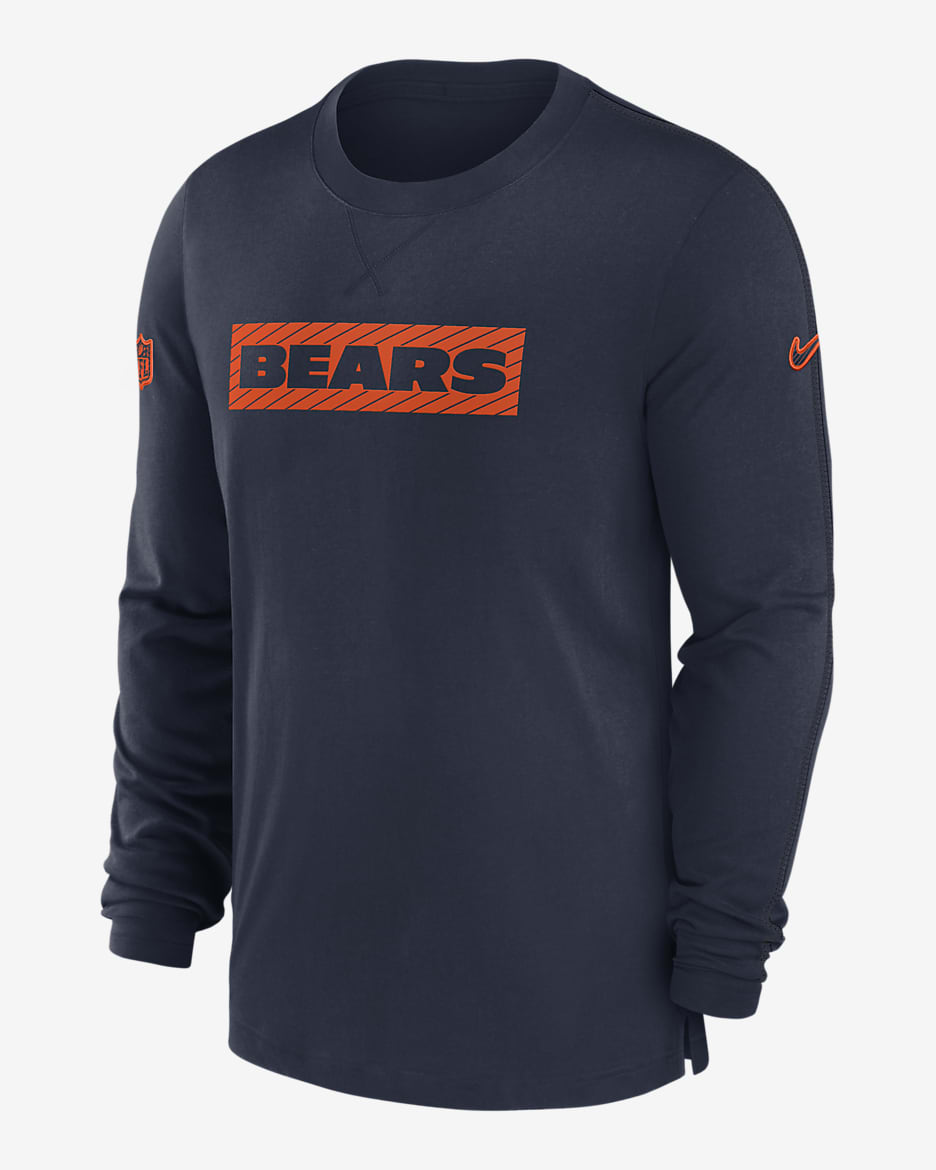 Chicago Bears Sideline Player Team Issue Men’s Nike Dri-FIT Long-Sleeve Top - Navy