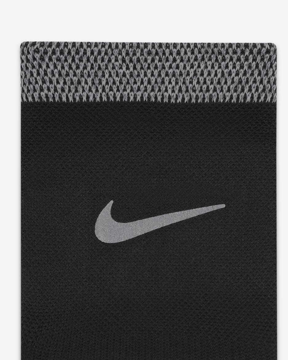 Nike Dri-FIT Spark Cushioned Ankle Running Socks - Black/Reflect Silver