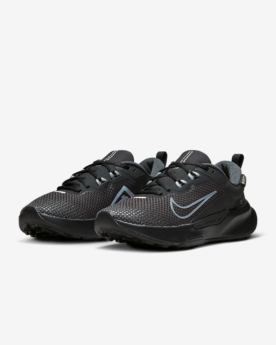 Vandtætte Nike Juniper Trail 2 GORE-TEX-trailløbesko til kvinder - sort/Anthracite/Cool Grey