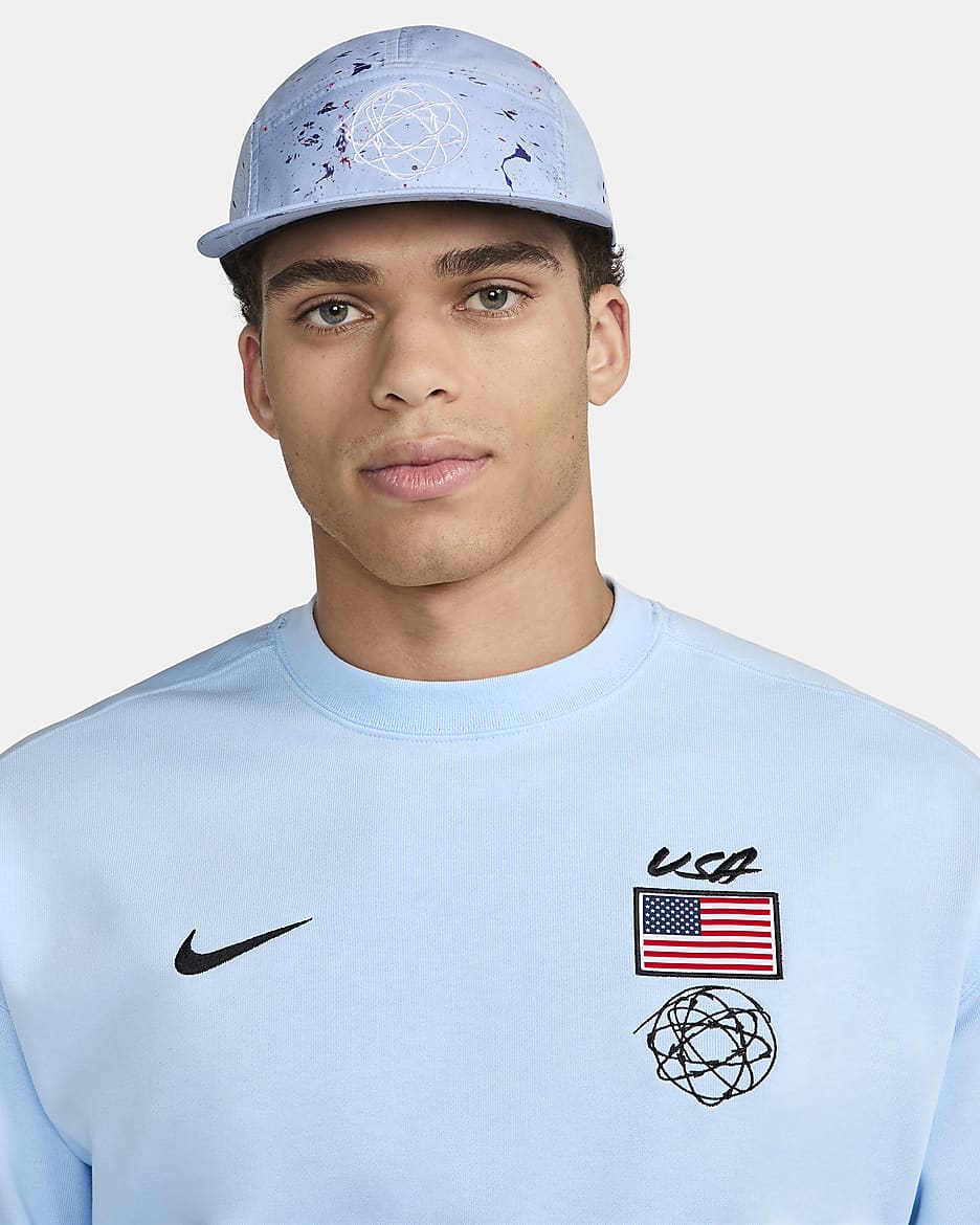 Casquette de breaking Nike Dri-FIT États-Unis Fly - Celestine Blue/Blanc