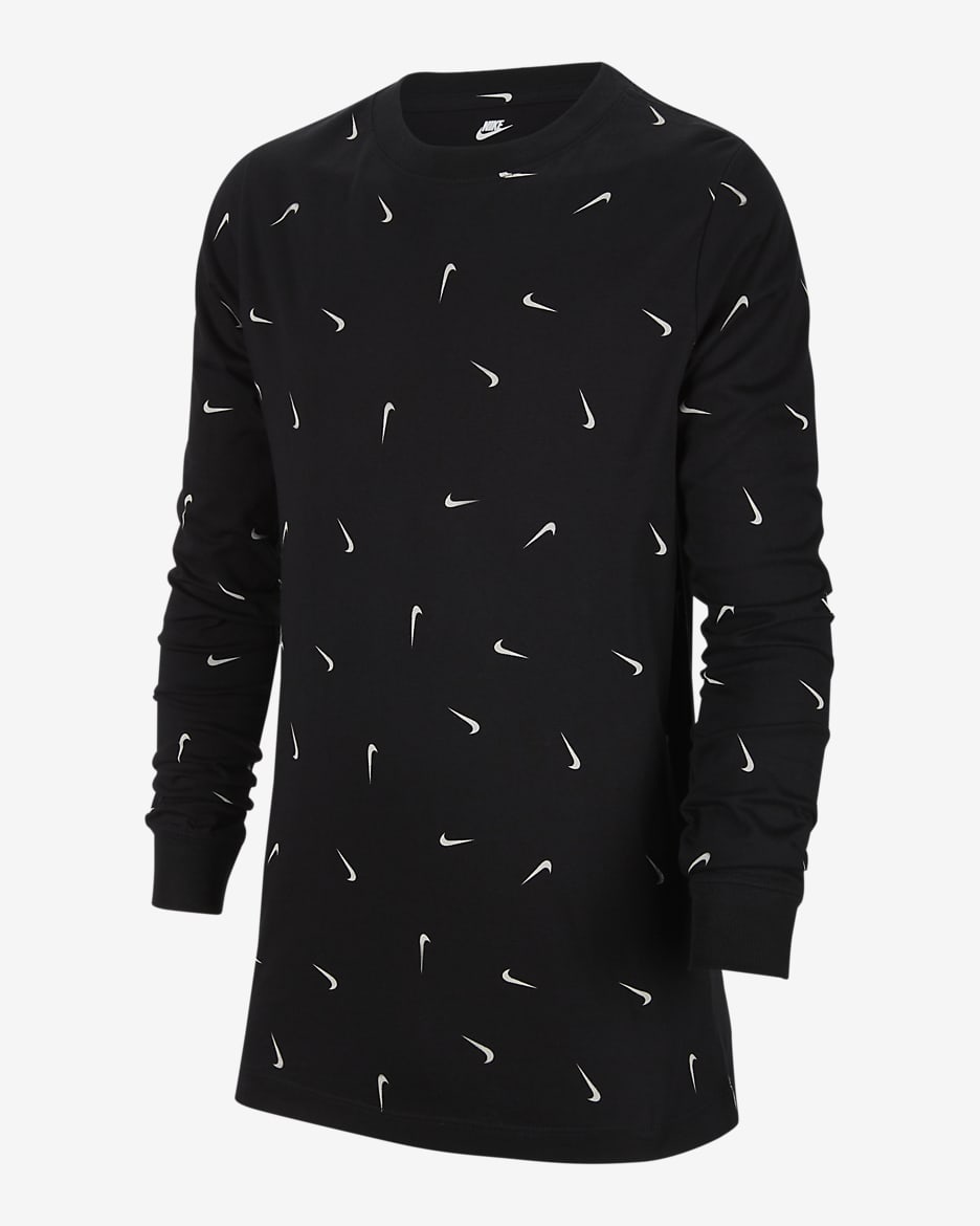 Nike Sportswear Older Kids' (Boys') Long-Sleeve T-Shirt - Black