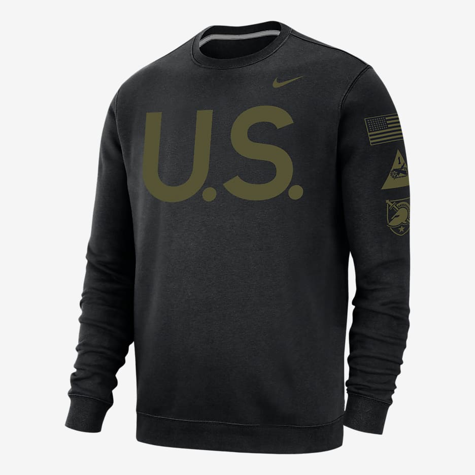 Sudadera con cuello redondo Nike College Club Fleece para hombre Army - Negro