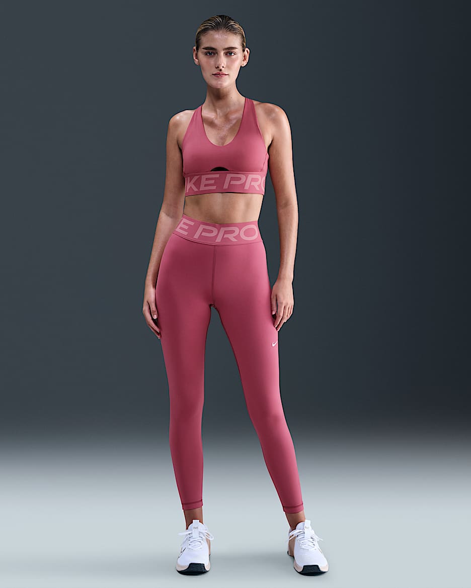 Leggings de tiro alto de largo completo para mujer Nike One Pro Sculpt - Remolacha dulce/Blanco