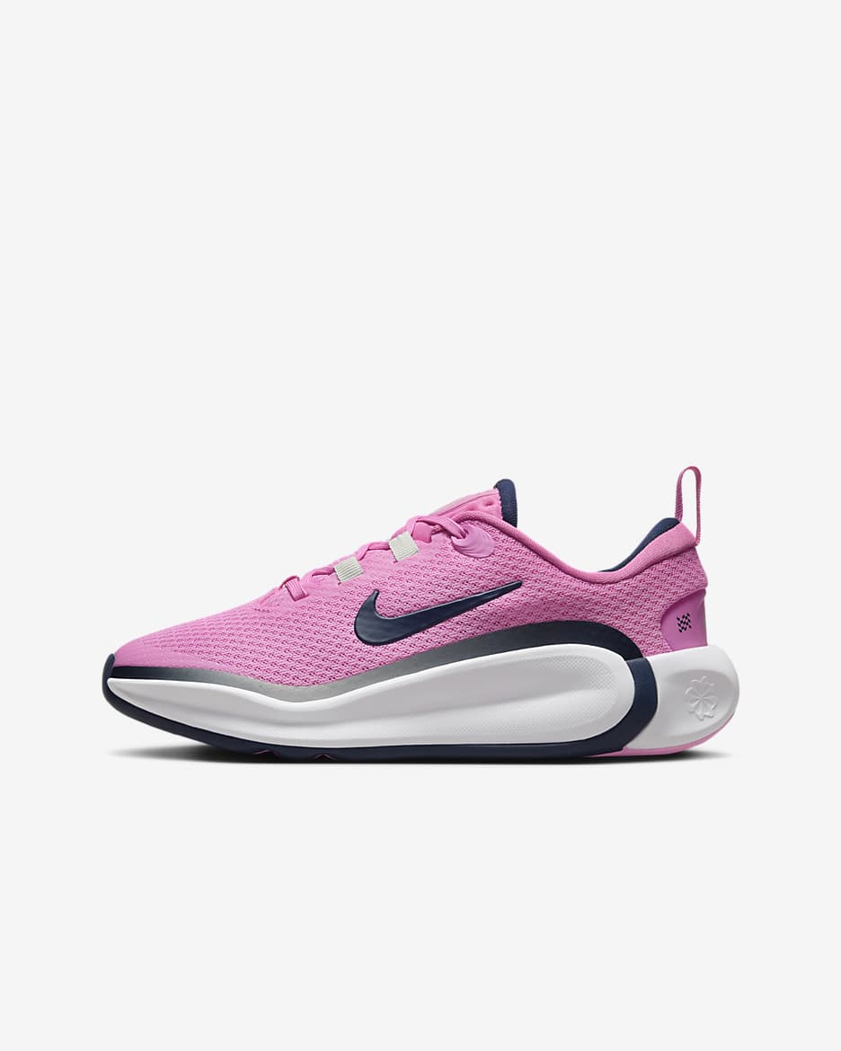 Nike Infinity Flow 大童跑鞋 - Playful Pink/Light Silver/白色/Midnight Navy