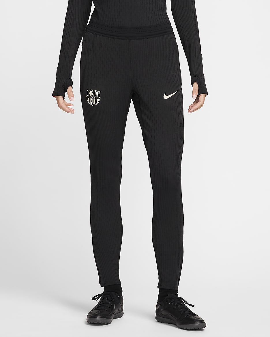 Pantalon de foot en maille Nike Dri-FIT ADV FC Barcelone Strike Elite pour femme - Noir/Noble Red/Deep Royal Blue/Light Orewood Brown