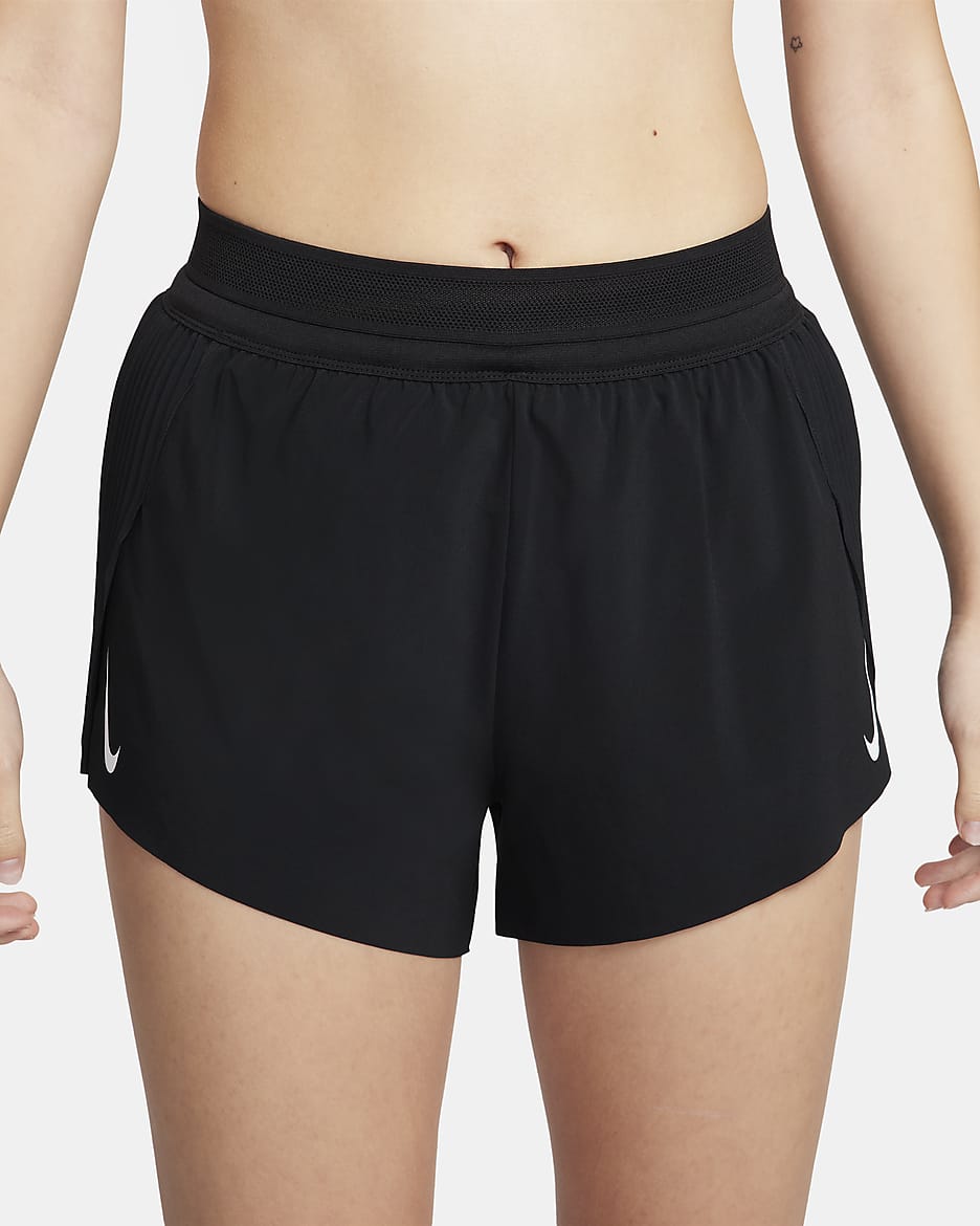 Nike AeroSwift Women's Dri-FIT ADV Mid-Rise Brief-Lined 8cm (approx.) Running Shorts - Black/White